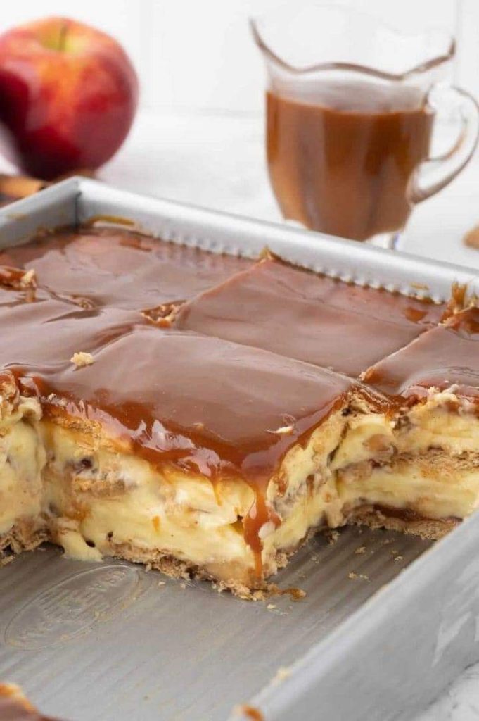 No Bake Caramel Apple Eclair Cake Best Recipes